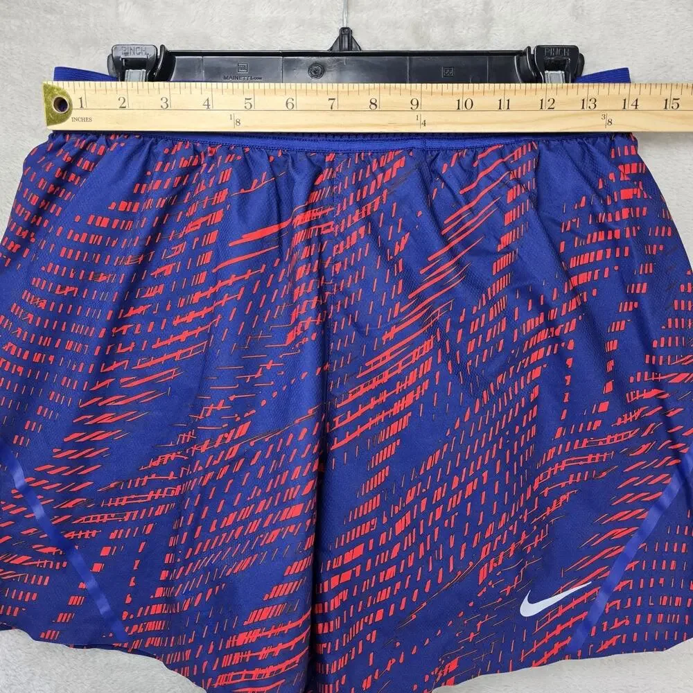 Nike AeroSwift 5” Running Shorts Mens Medium Blue Red Geometric 800285-455